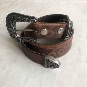 Free People Bed Stu Outlaw Embossed Belt, Size 34